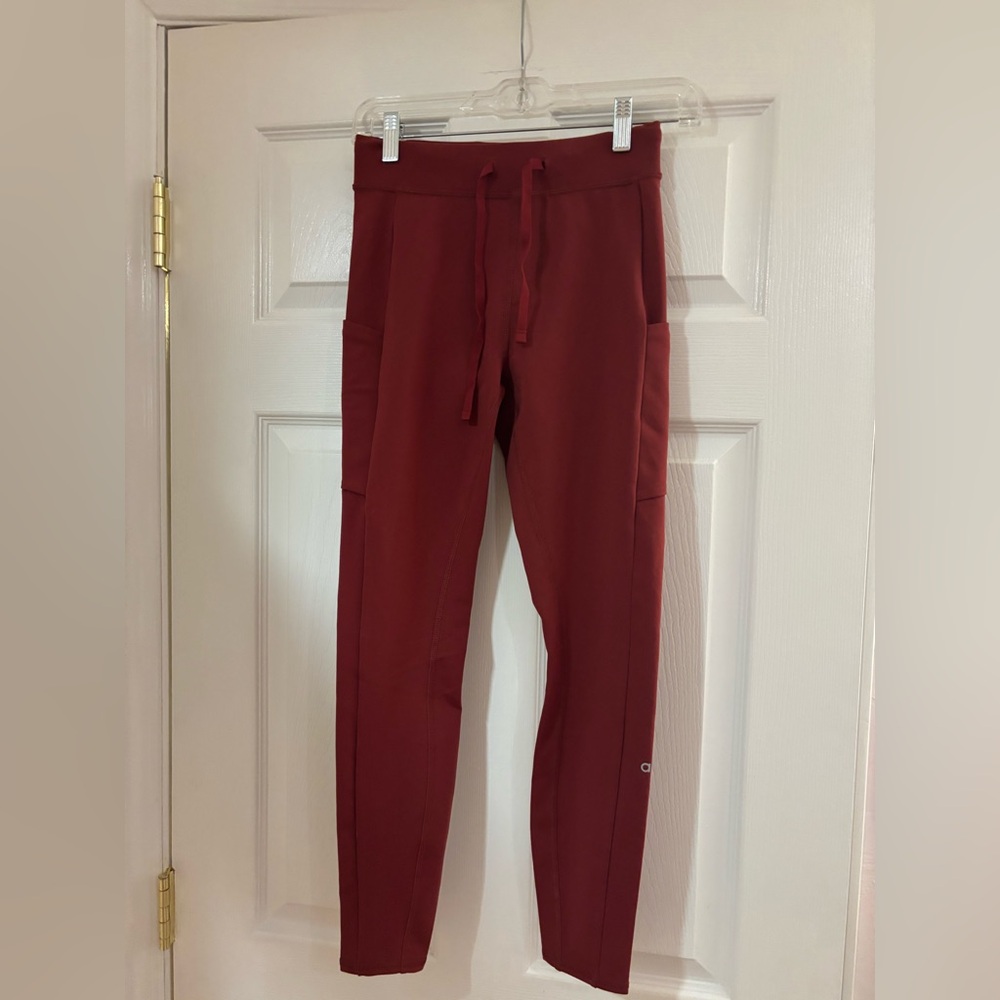 Alo Yoga Burgundy Drawstring Joggers Lounge Pants Size XS